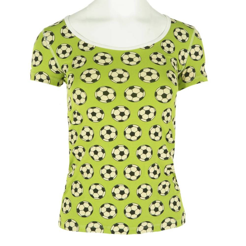 NEW KICKEE women's short sleeve scoop neck tee in meadow soccer